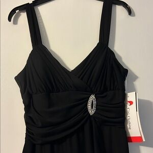 Elegant Black Dress with Rhinestone Detail